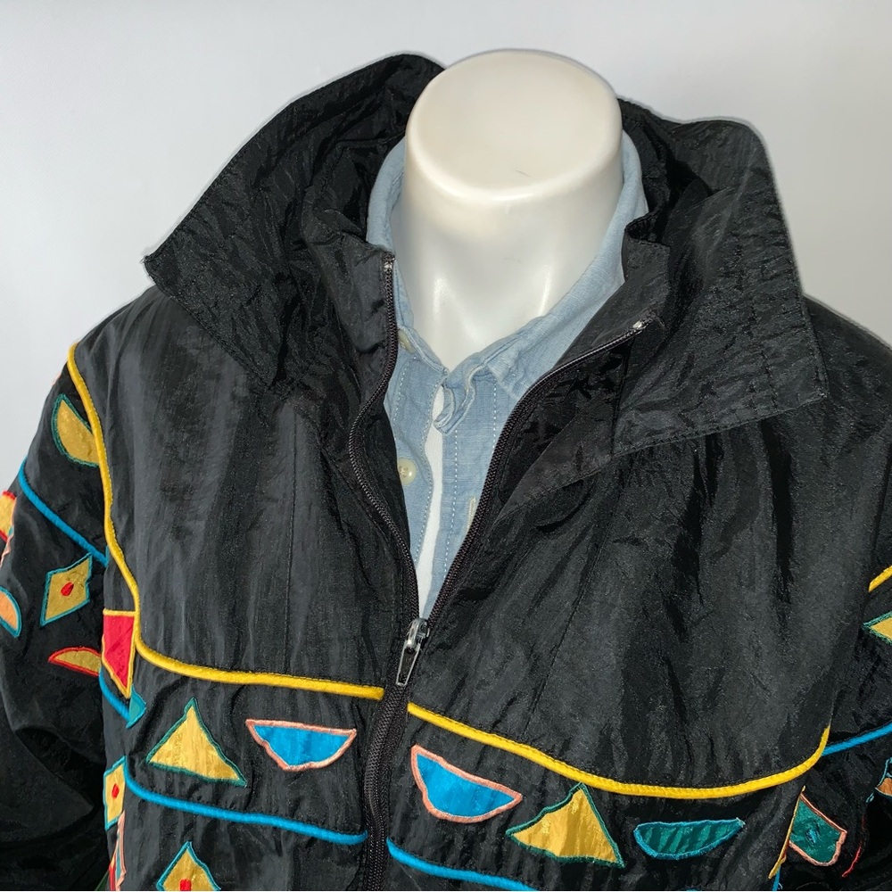 v i n t a g e :: Rad Artsy Vibrant Retro Windbreaker Rain Jacket - Picture 5 of 13